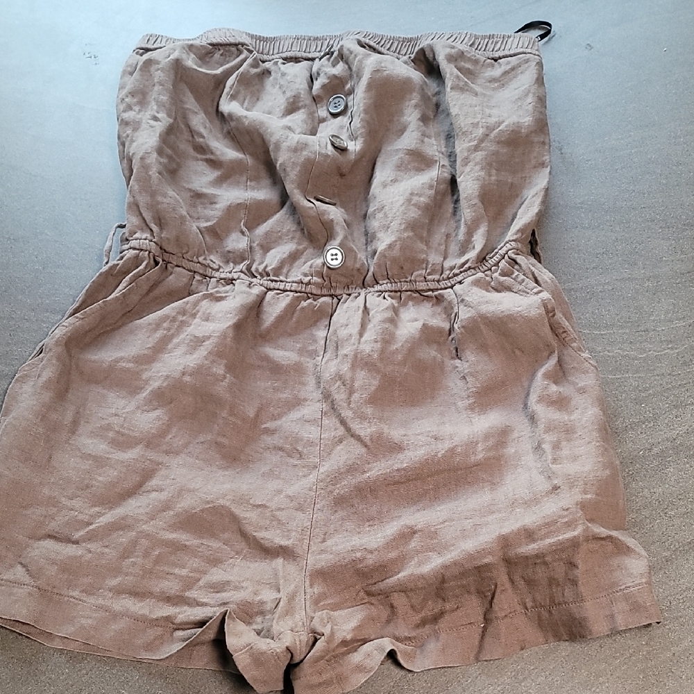 Forever 21 Brown Buttoned Romper